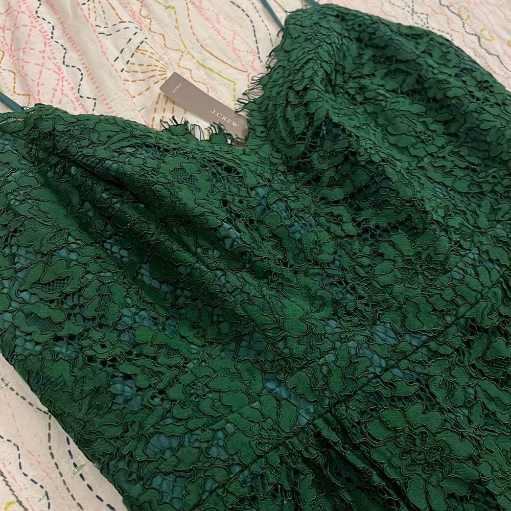 Jcrew lace green dress. NWT